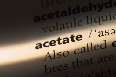 asetat Word'de bir sözlük. asetat kavramı.