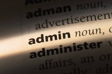 admin Word'de bir sözlük. admin kavramı.
