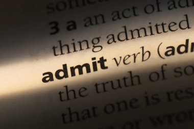 bir sözlüğü'ndeki sözcüğü itiraf. kavramı kabul.