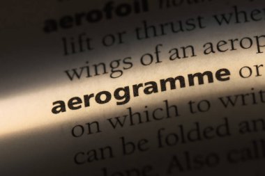 Aerogramme sözcük sözlüğe. Aerogramme kavramı.