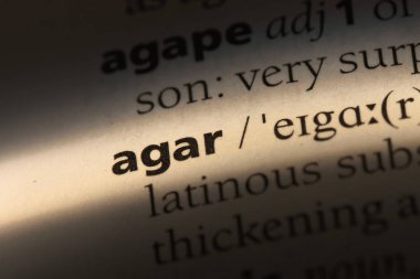 bir sözlüğü'ndeki agar sözcüğü. agar kavramı.
