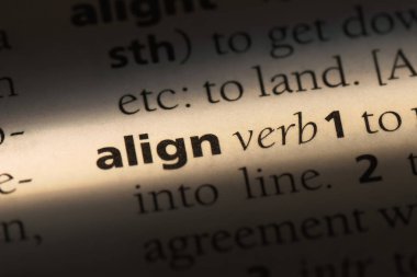 bir sözlüğü'ndeki sözcüğü hizalayın. kavram Hizala.