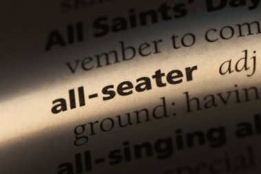 bir sözlüğü'ndeki tüm koltuklu sözcüğü. Tüm koltuklu kavramı.