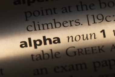 bir sözlük Alfa Word'de. Alfa kavramı.