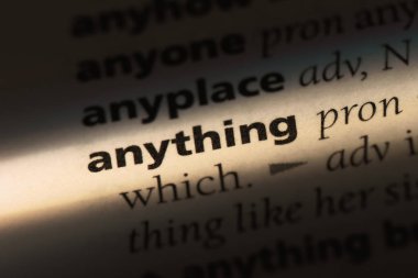 bir şey bir sözlükte kelime. bir şey kavramı.