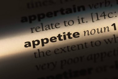 iştah Word'de bir sözlük. iştah kavramı.