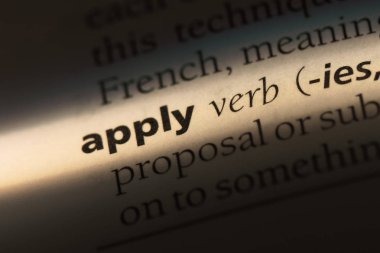 Sözlüğe sözcük uygulayın. kavramı Uygula.