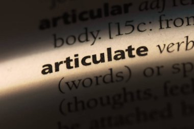 bir sözlüğü'ndeki sözcüğü ifade. açık seçik anlaşılır konuşan kavramı.