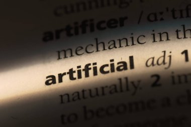 bir sözlüğü'ndeki yapay sözcüğü. yapay kavramı.