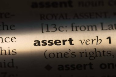 bir sözlüğü'ndeki sözcüğü onaylama işlemi. kavram iddia.