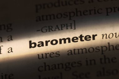 Barometre Word'de bir sözlük. Barometre kavramı.