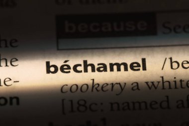 Beşamel Word'de bir sözlük. Beşamel kavramı.