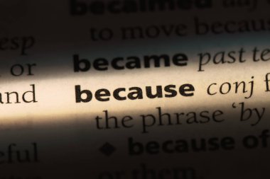 Çünkü bir sözlüğü'ndeki sözcüğü. Çünkü kavramı.