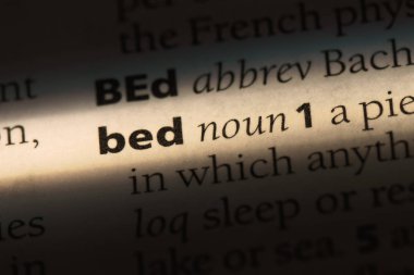 Yatak Word'de bir sözlük. yatak konsepti.