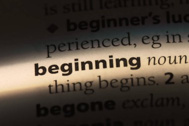 bir sözlüğü'ndeki Başlangıç sözcüğü. başlangıç kavramı.