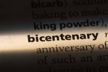 bicentenary tek kelimeyle bir sözlük. bicentenary kavramı.