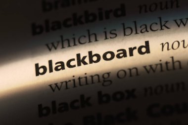 Blackboard Word'de bir sözlük. yazı tahtası kavramı.