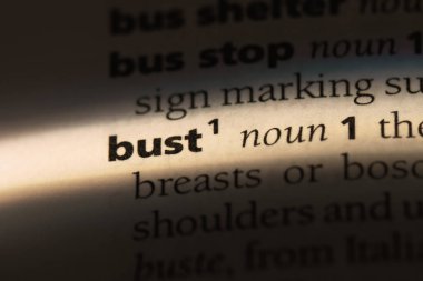 bir sözlüğü'ndeki büstü sözcüğü. baskın kavramı.