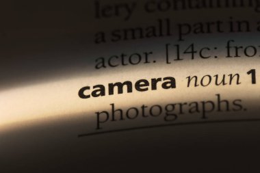 Kamera Word'de bir sözlük. Kamera konsepti.
