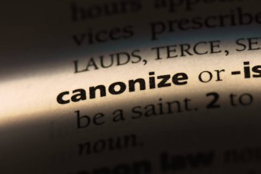 bir sözlüğü'ndeki sözcüğü canonize. kavram canonize.