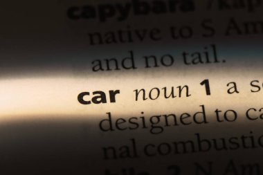 Araba Word'de bir sözlük. Araba konsepti.