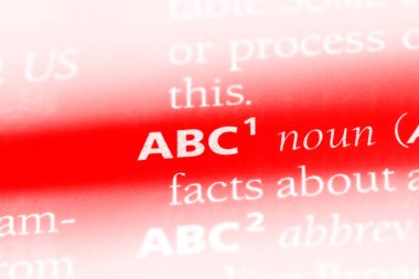 bir sözlüğü'ndeki ABC sözcüğü. ABC kavramı.
