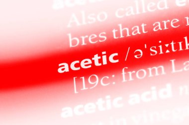 bir sözlüğü'ndeki asetik sözcüğü. Asetik kavramı.