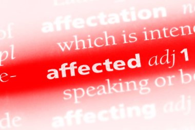 etkilenen tek kelimeyle bir sözlük. etkilenen kavramı.