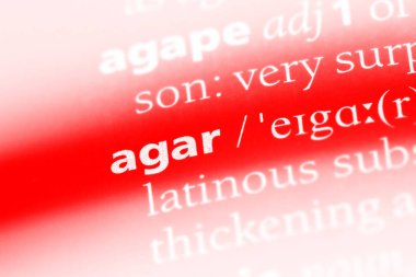 bir sözlüğü'ndeki agar sözcüğü. agar kavramı.