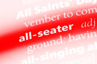 bir sözlüğü'ndeki tüm koltuklu sözcüğü. Tüm koltuklu kavramı.