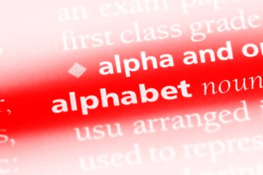 alfabe Word'de bir sözlük. alfabe kavramı.