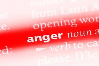 Öfke Word'de bir sözlük. Öfke kavramı.