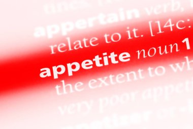 iştah Word'de bir sözlük. iştah kavramı.