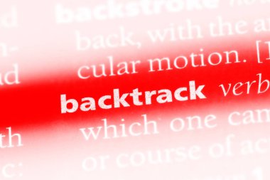 bir sözlüğü'ndeki sözcüğü backtrack. kavram backtrack.