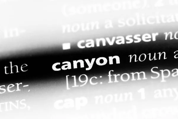 Каньйонне Слово Словнику Концепція Каньйону — стокове фото