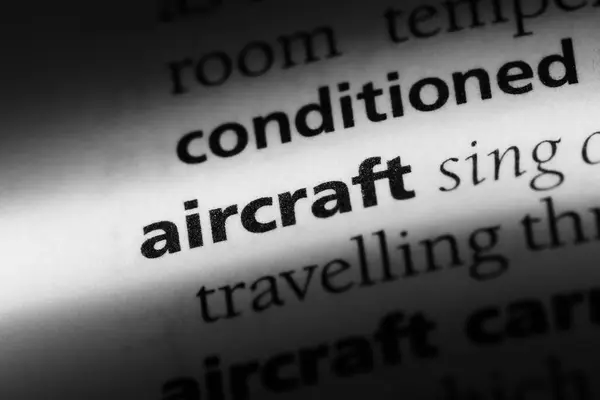 Aircraft Word Dictionary Aircraft Concept — Stock Photo, Image