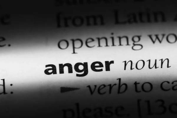 字典里的愤怒词 愤怒概念 — 图库照片