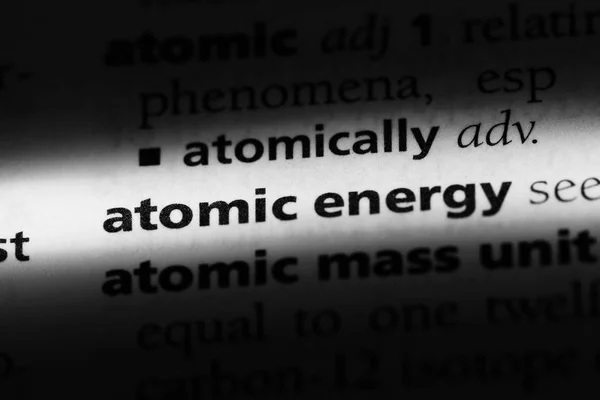 Parola Energia Atomica Dizionario Concetto Energia Atomica — Foto Stock