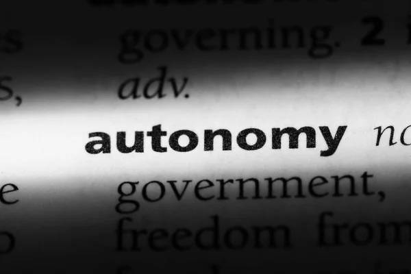 Autonomy Word Dictionary Autonomy Concept — Stock Photo, Image