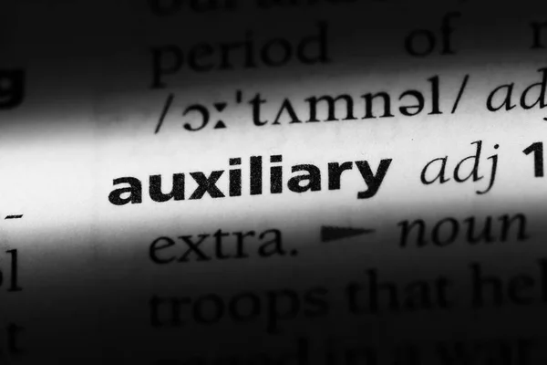 Auxiliary Word Dictionary Auxiliary Concept — Stock Photo, Image