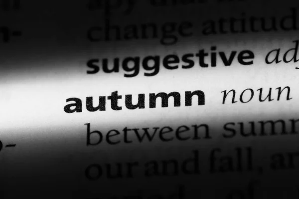 Autumn Word Dictionary Autumn Concept — Stock Photo, Image