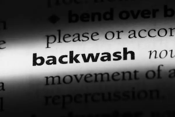 Palavra Backwash Dicionário Conceito Retrolavagem — Fotografia de Stock