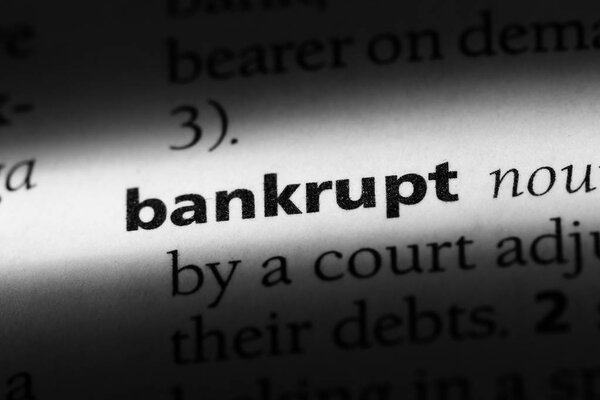 bankrupt word in a dictionary. bankrupt concept.