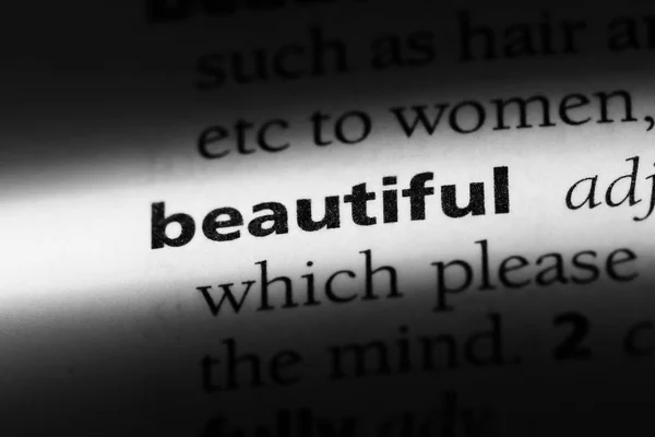 字典里漂亮的单词 美丽的概念 — 图库照片