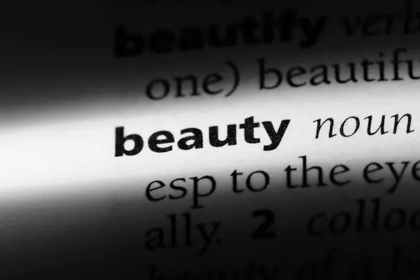 Piękno Słowa Słowniku Pojęcie Piękna — Zdjęcie stockowe