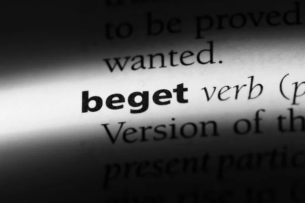 Beget Word Dictionary Beget Concept — Stock Photo, Image