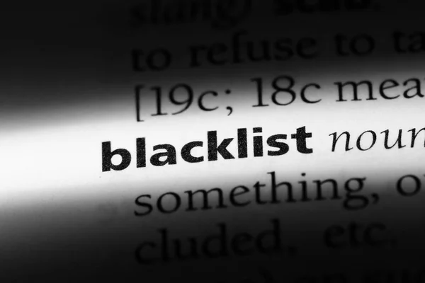 Blacklist Word Dictionary Blacklist Concept — Stock Photo, Image