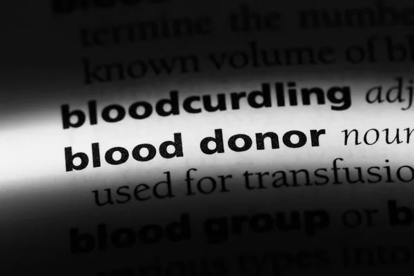 Bloed Donor Woord Een Woordenboek Bloed Donor Concept — Stockfoto