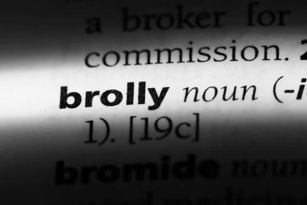 Brolly Ord Ordbok Brolly Koncept — Stockfoto