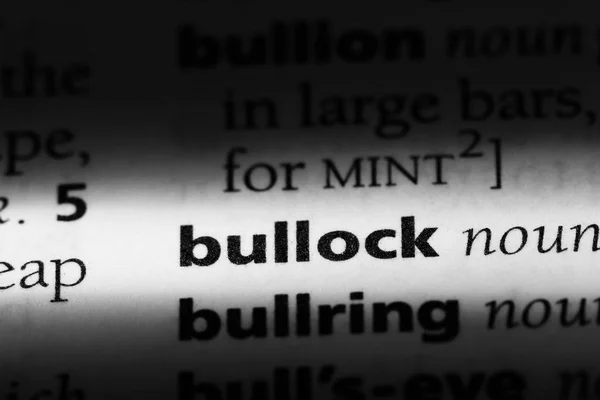Bullock Word Dictionary Bullock Concept — Stock Photo, Image